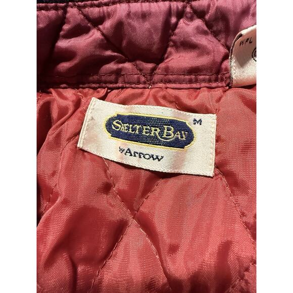 Shelter Bay Arrow Flannel Quilted Shirt Jacket Shacket Red Black Wool Blend M - Picture 3 of 5